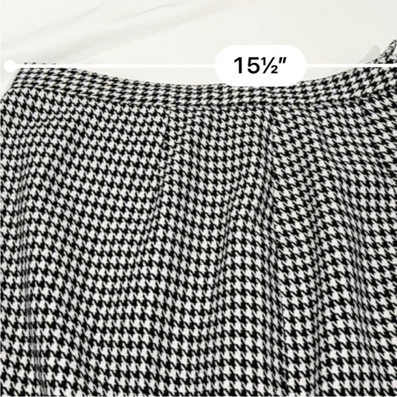Vintage Compagnie Int’l EXPRESS Black white Houndstooth Wool Skirt size 10 - Picture 8 of 14